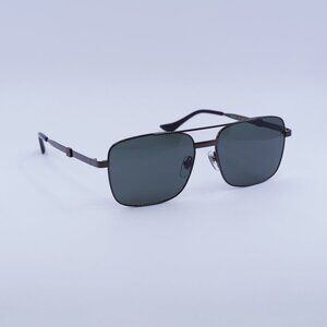 Gucci GG1441S 001 Sunglasses Ruthenium Square Frame, Grey Lenses